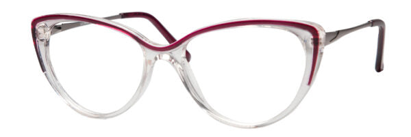 LUMAX Eyeglasses  LU1125  52-17-145   Burgundy/Crystal or Black/Crystal