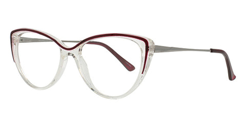 LUMAX Eyeglasses  LU1125  52-17-145   Burgundy/Crystal or Black/Crystal